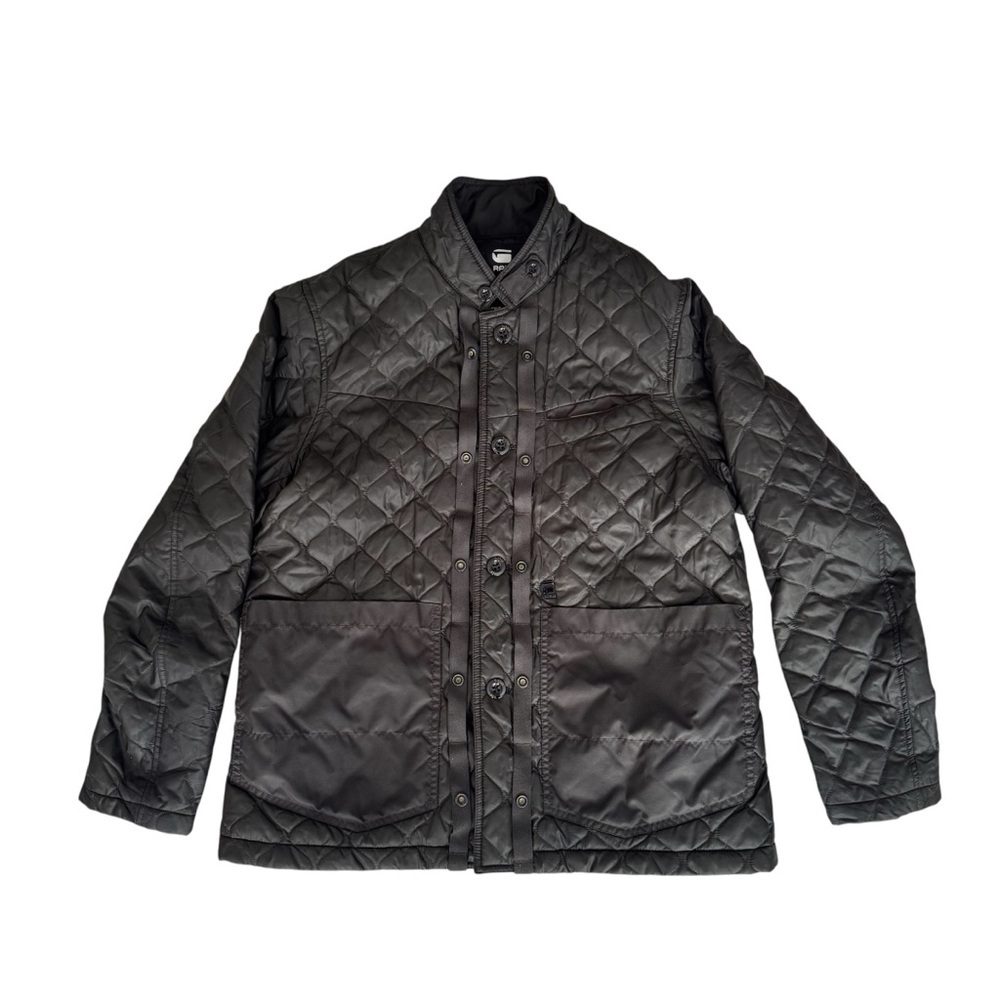 Vintage G-Star RAW men’s quilted dark green button bomber jacket Sz XXL - Picture 3 of 7